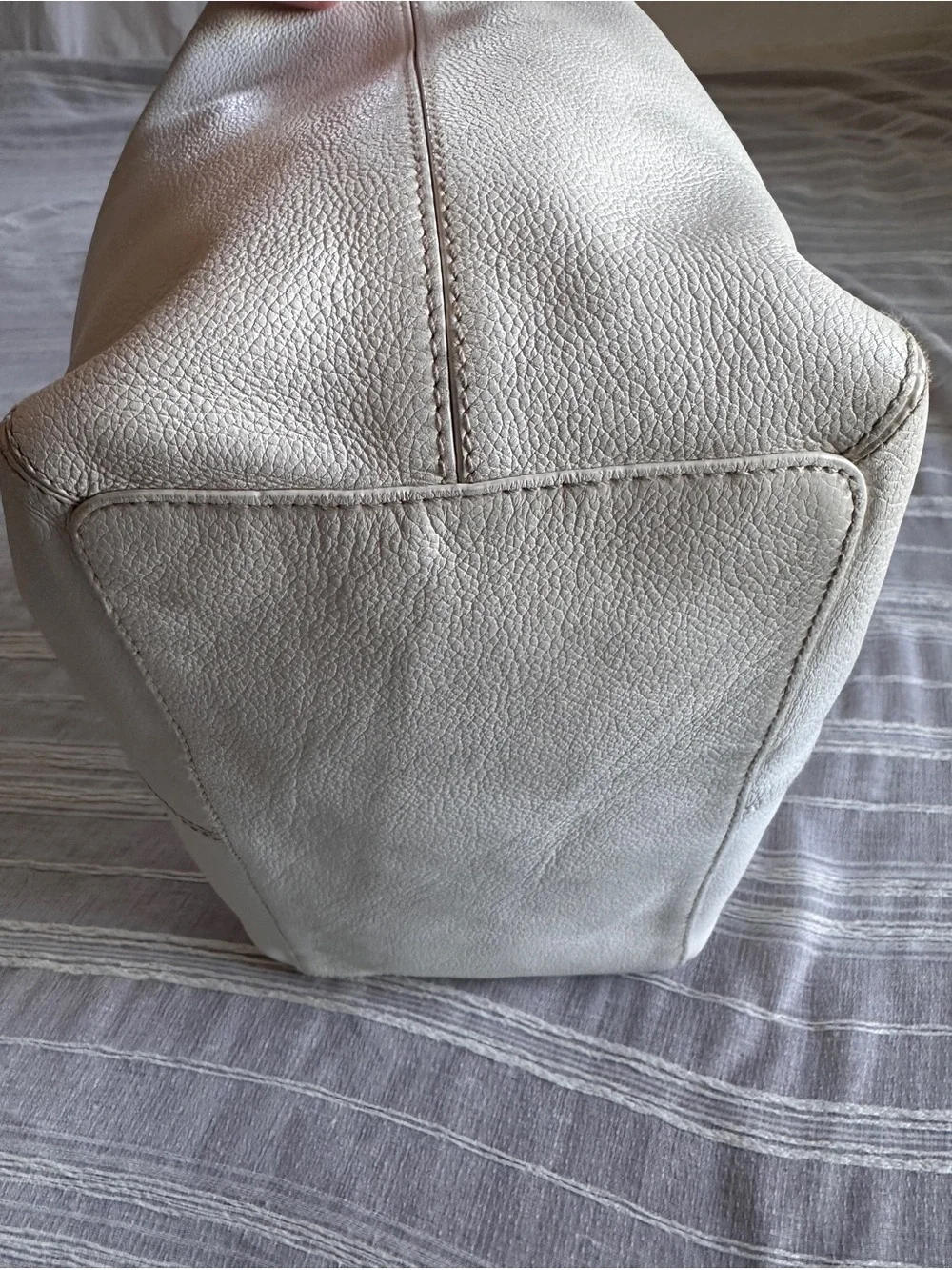 KATE SPADE NY Bone Pebbled Leather Vintage Y2K Hobo Bag Shoulder Purse